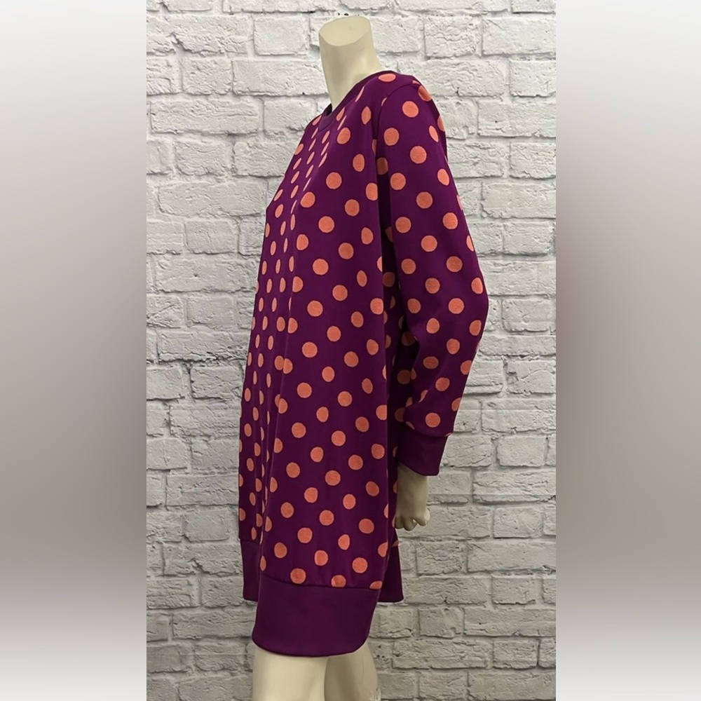 VICTOR GLEMAUD FOR TARGET PINK & PURPLE POLKA DOT LONG SLEEVE DRESS SIZE XL - Picture 3 of 6